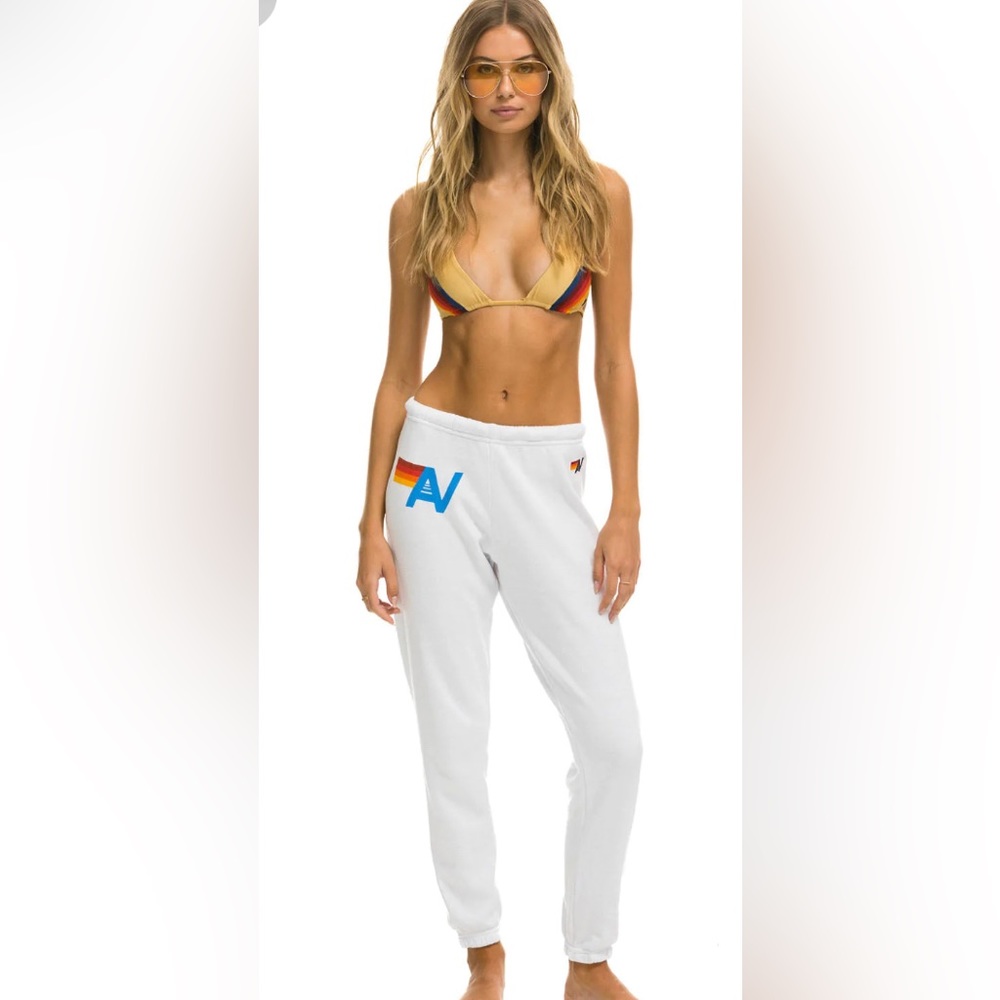 Aviator nation white logo sweatpants